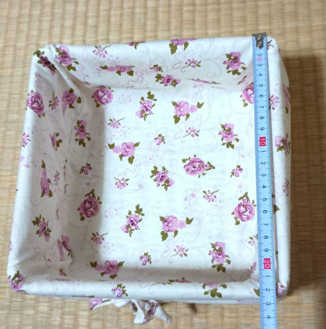 白家具　花柄　チェスト　バスケット　収納　籠
