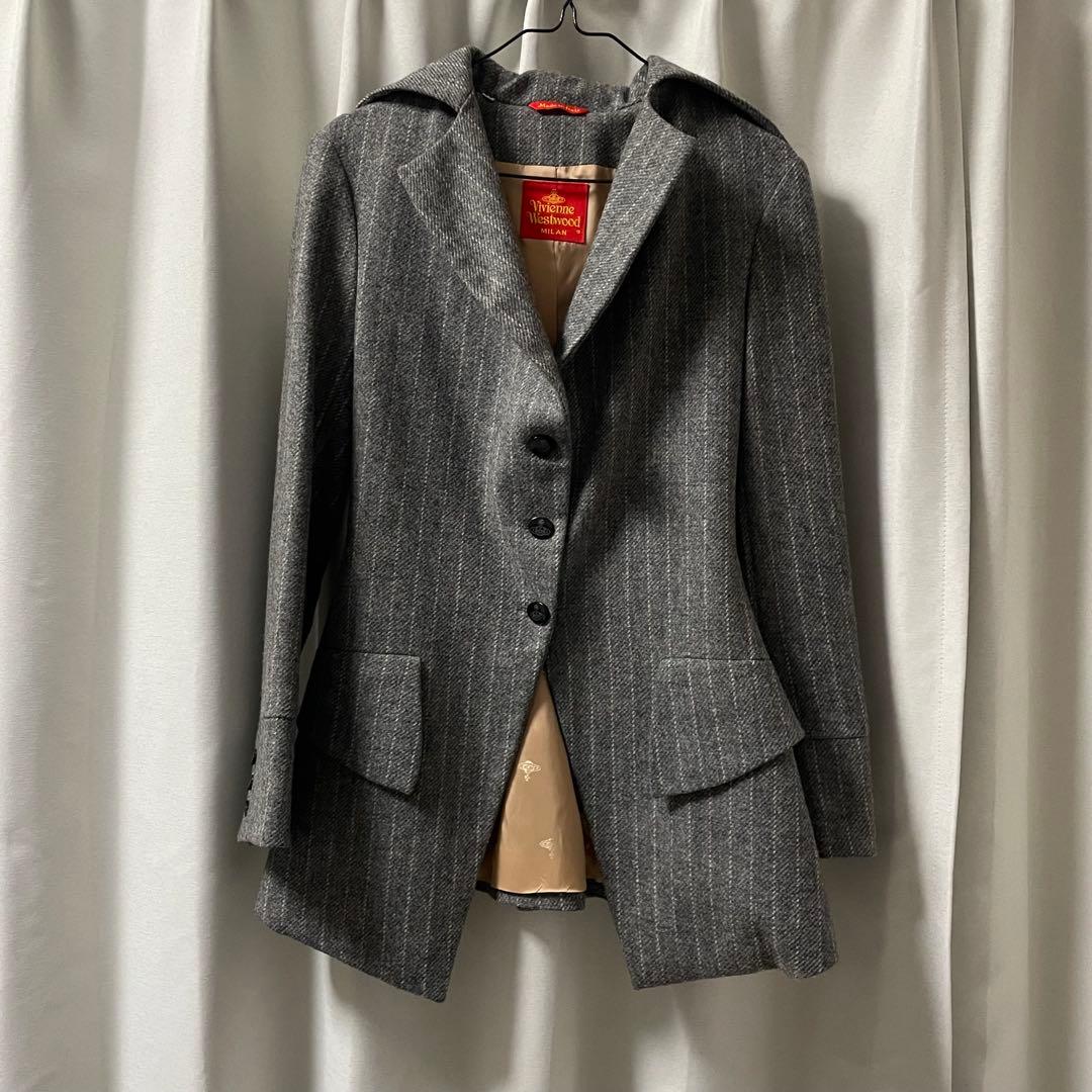 Vivienne Westwood ロングコート グレー ストライプ