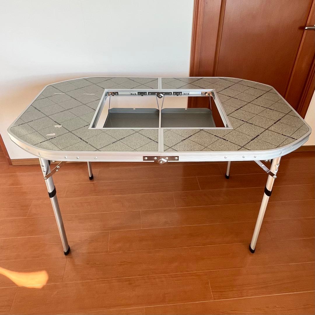 SOUTH FIELD 折りたたみBBQテーブル 125×80cm 焚き火台対応
