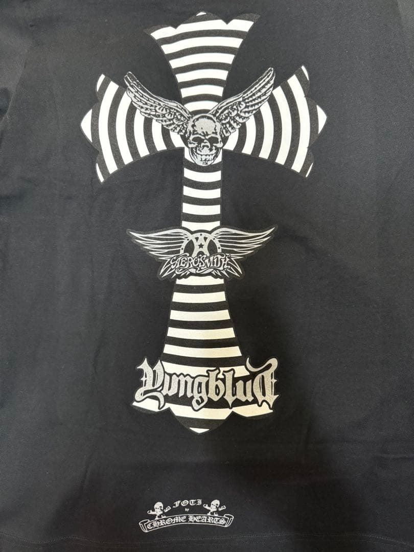 新品 クロムハーツ 青山店限定 エアロスミス FOTI コラボ Tシャツ 黒 M