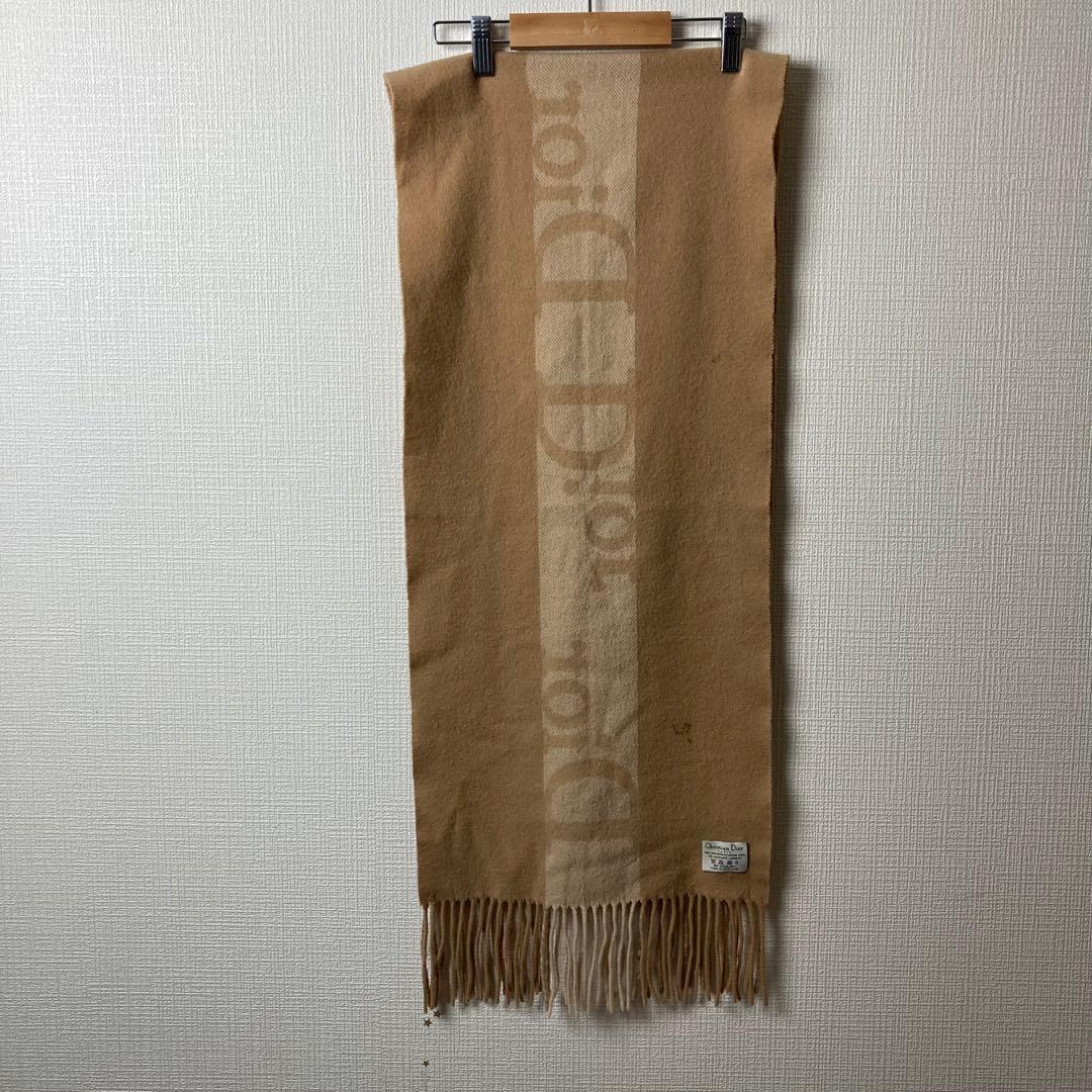392 クリスチャン ディオール dior ウール マフラー ベージュ 900