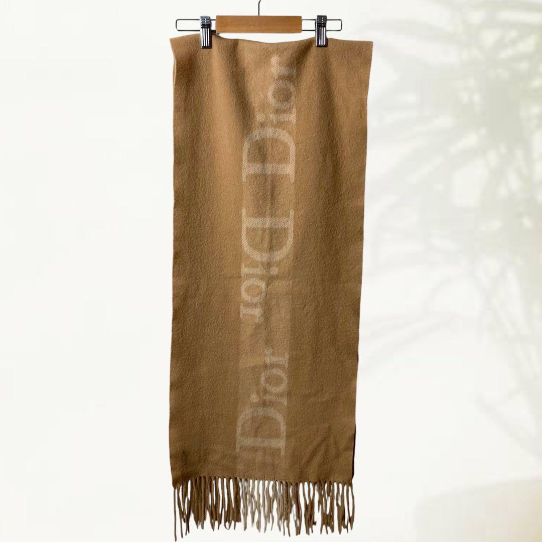 392 クリスチャン ディオール dior ウール マフラー ベージュ 900