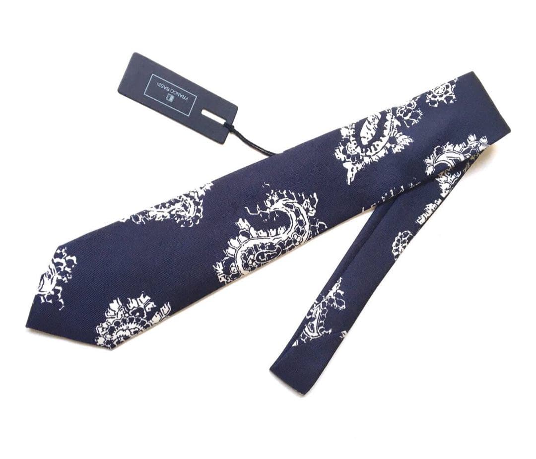 新品 FRANCO BASSI フランコバッシ ネクタイ ペーズリー イタリア製