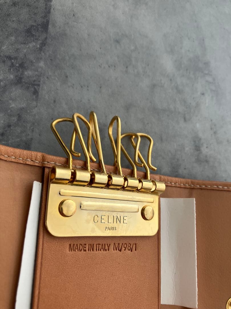 【箱付】CELINE マカダム柄 キーケース