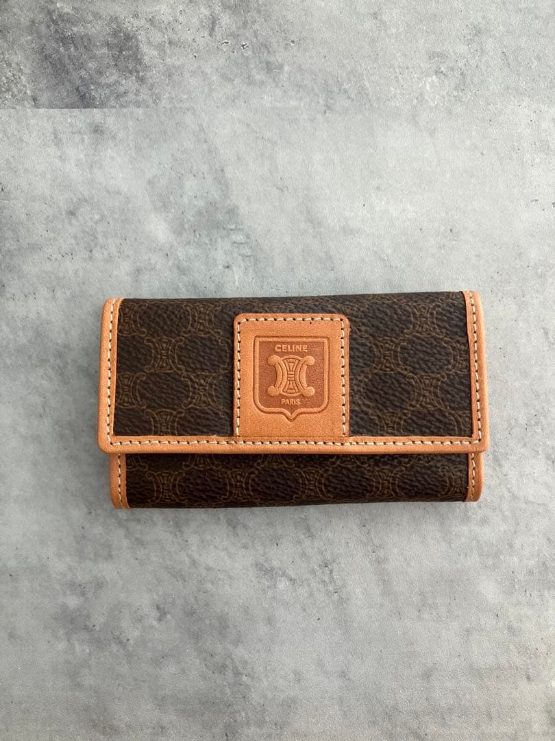 【箱付】CELINE マカダム柄 キーケース