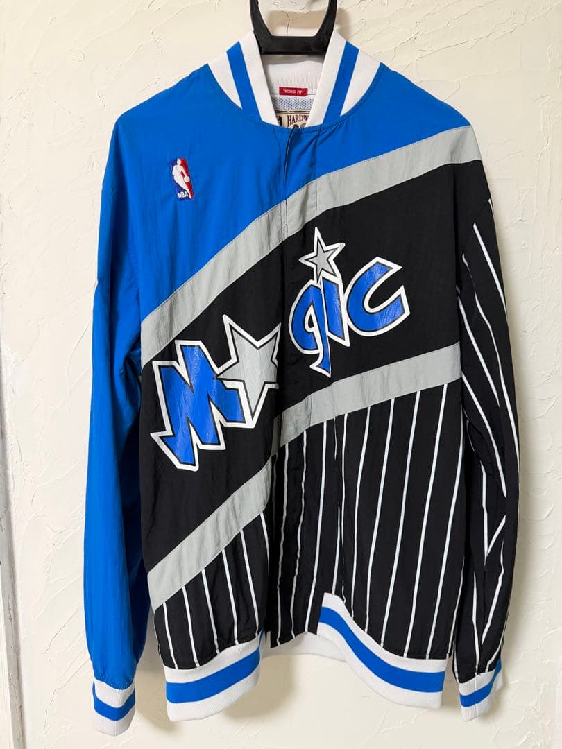 90s ミッチェルアンドネス NBA マジック スタジャン L 黒青　美品