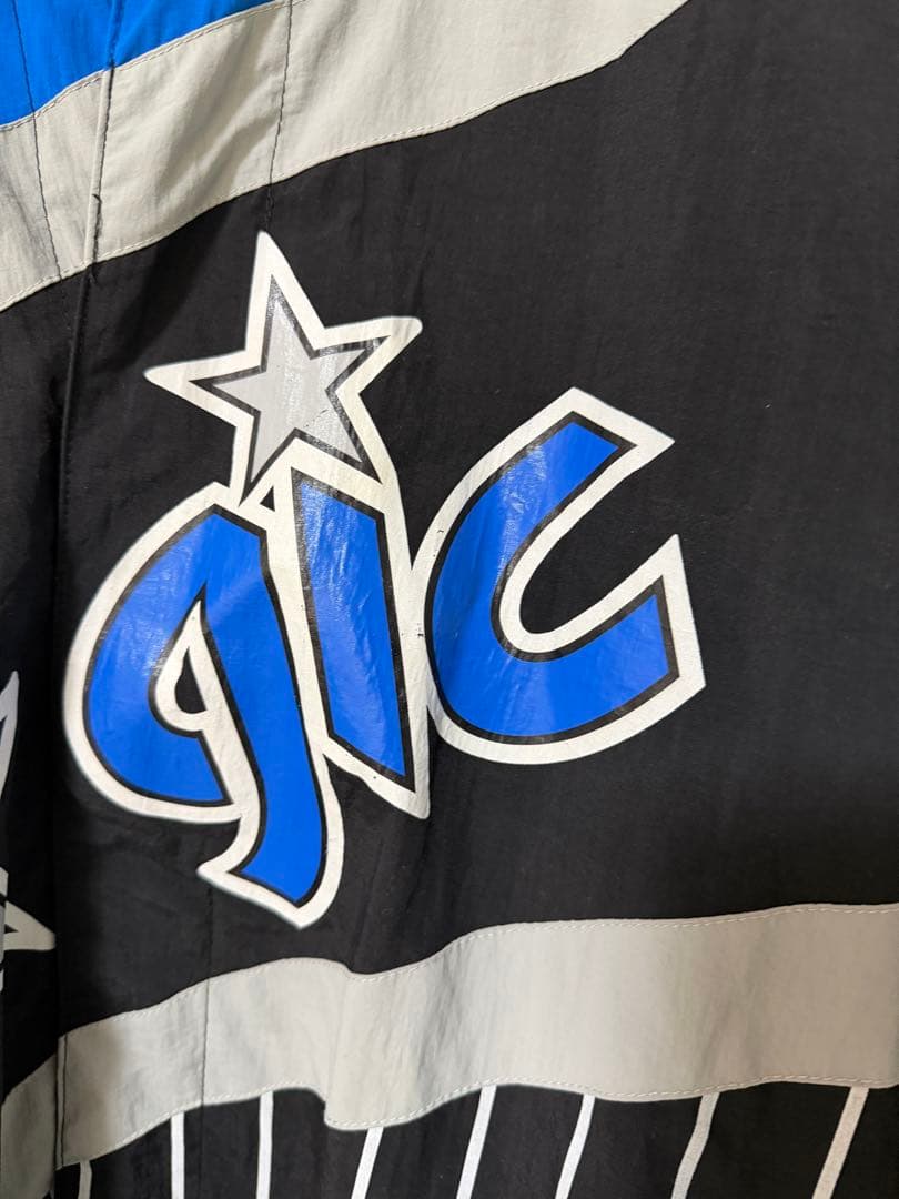 90s ミッチェルアンドネス NBA マジック スタジャン L 黒青　美品