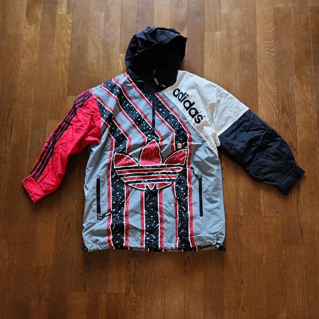 adidasアディダス　スノーボード　スキーウェア上下セットS白×黒×赤×グレー