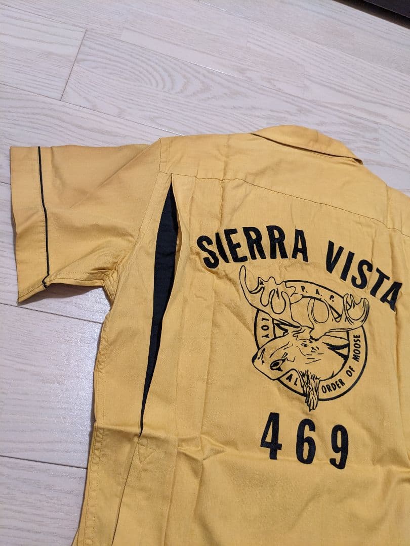 60's古着　Hilton イエロー ショートスリーブ ボーリングシャツ