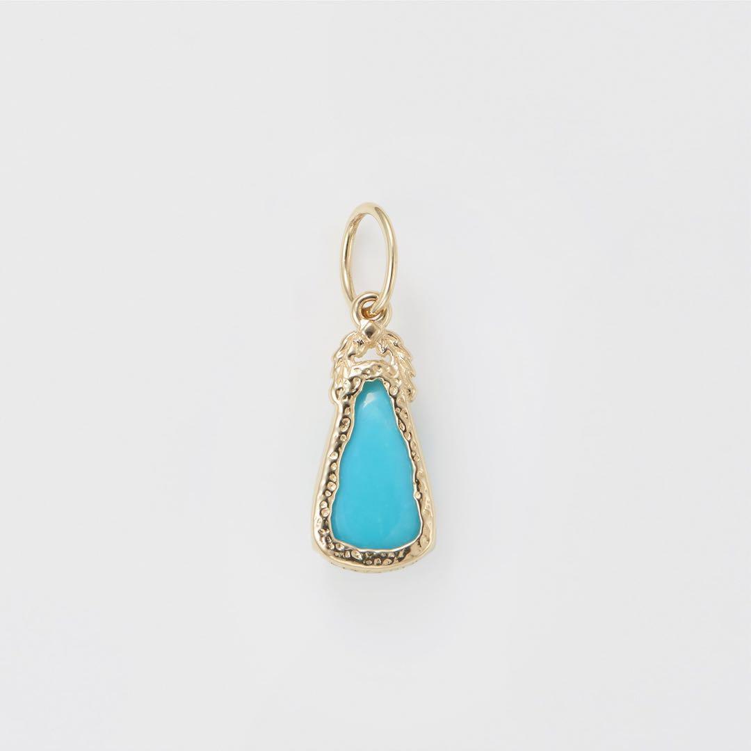 美品 agete K10ターコイズ ルチルクォーツ ダブレットチャーム