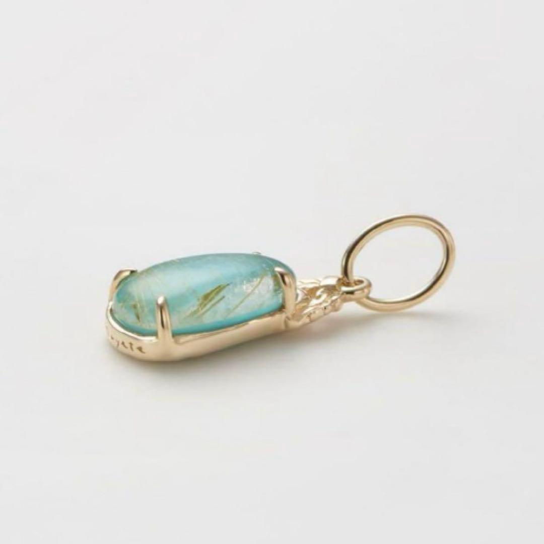 美品 agete K10ターコイズ ルチルクォーツ ダブレットチャーム