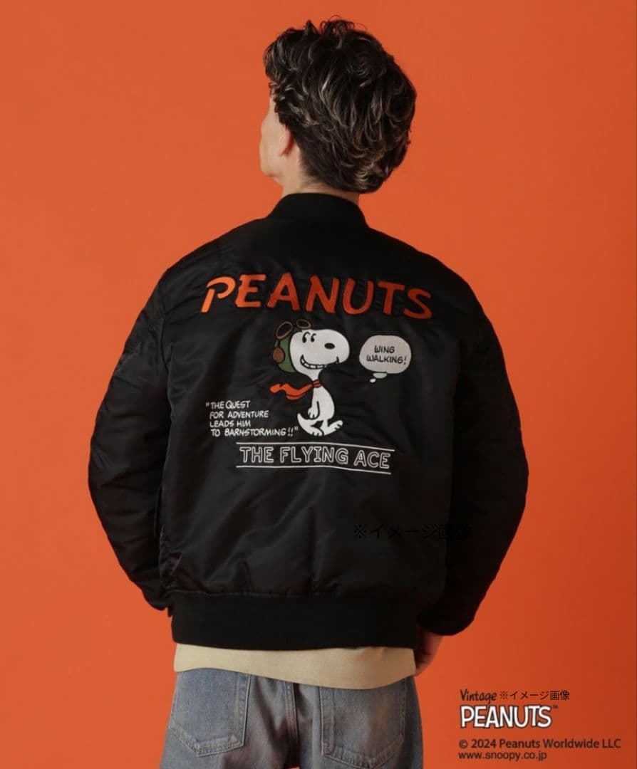 アヴィレックス×スヌーピー 限定 コラボ MA-1 ワッペン/バック刺繍【M】