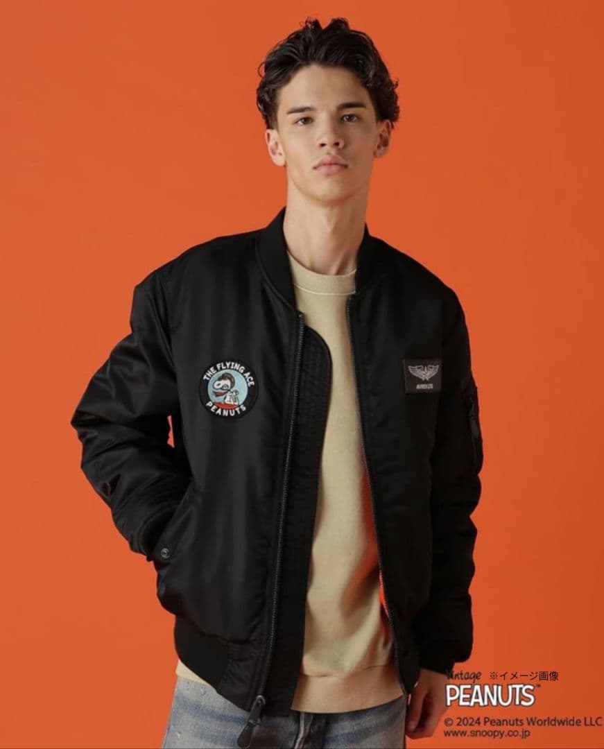 アヴィレックス×スヌーピー 限定 コラボ MA-1 ワッペン/バック刺繍【M】