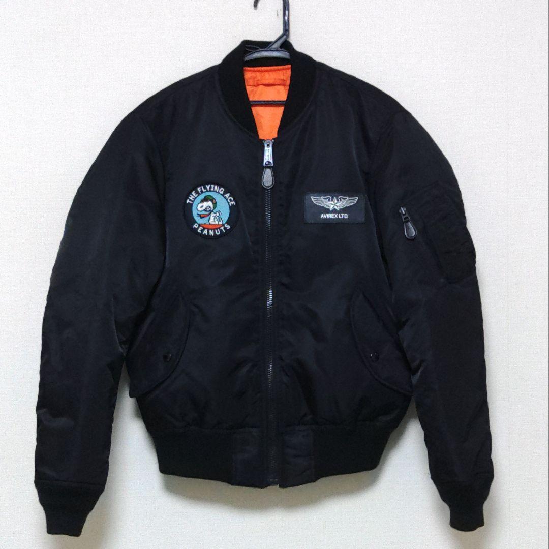 アヴィレックス×スヌーピー 限定 コラボ MA-1 ワッペン/バック刺繍【M】