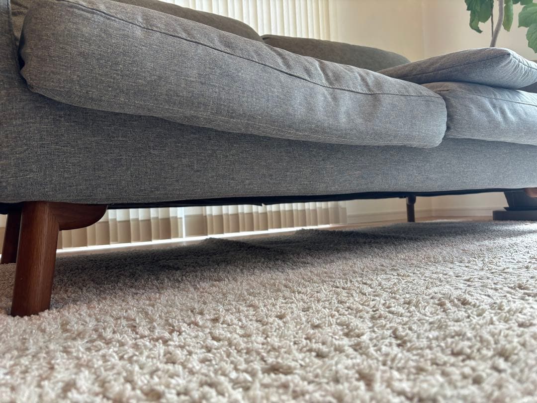 【美品,ニトリ】モダン グレー 2人掛けソファ