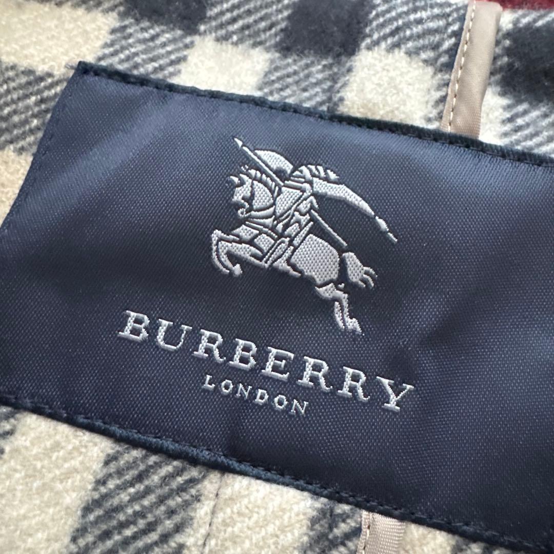 未使用級　バーバリーロンドン　ダッフルコート　ノバチェック　ネイビー　LLサイズ