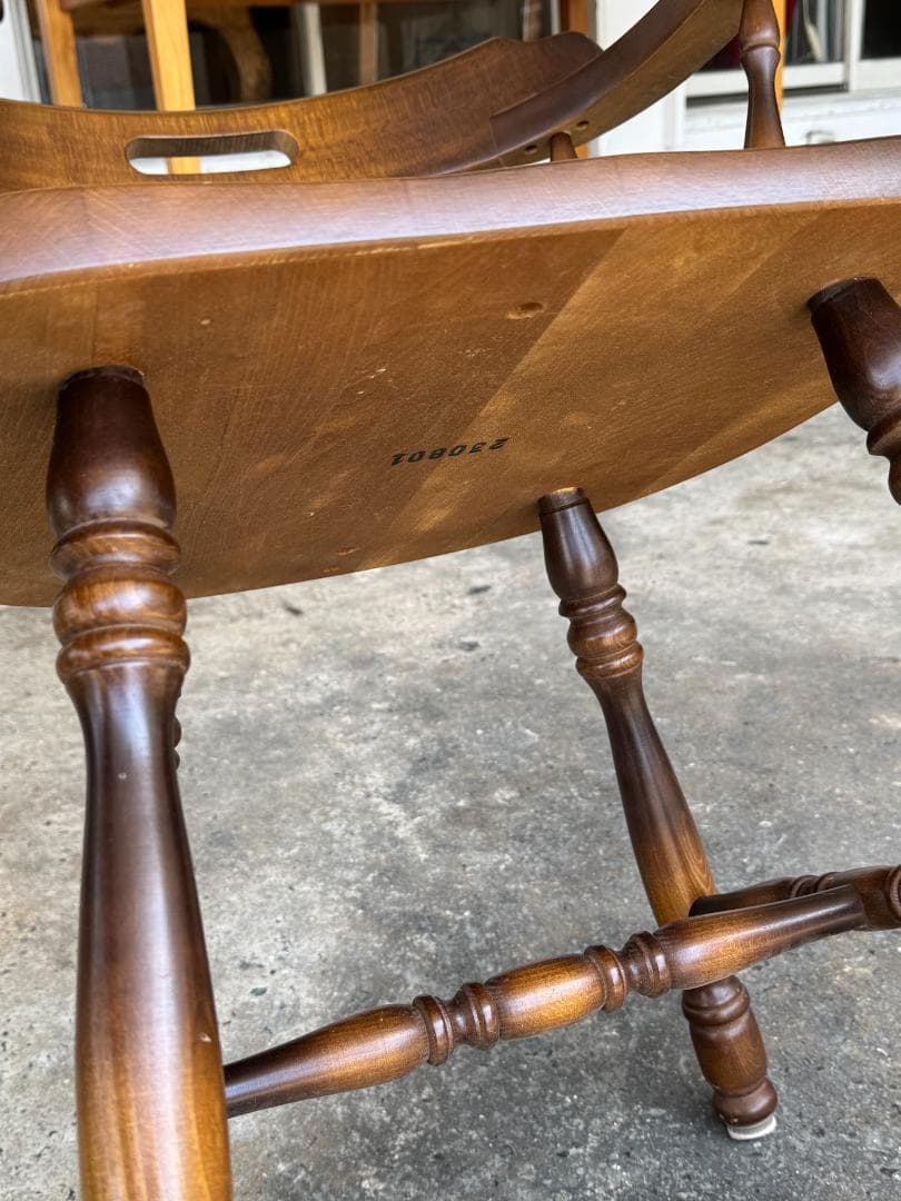 【良品】 キツツキ/アームウィンザーチェア_A　飛騨産業　籐タイプ　ヴィンテージ