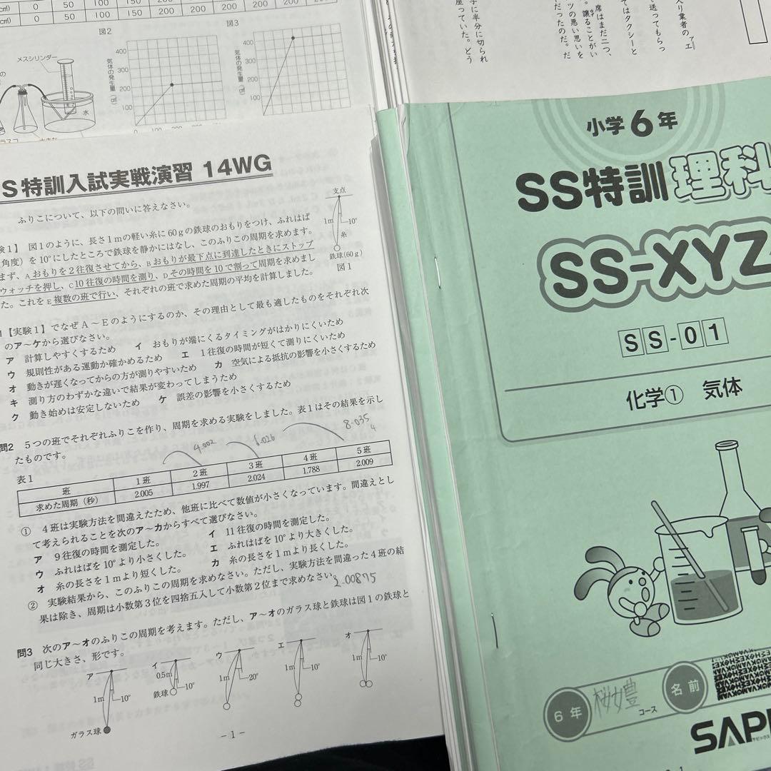 ㉓や　サピックス　SAPIX SS特訓入試模擬演習シリーズ　桜蔭コース　4科目