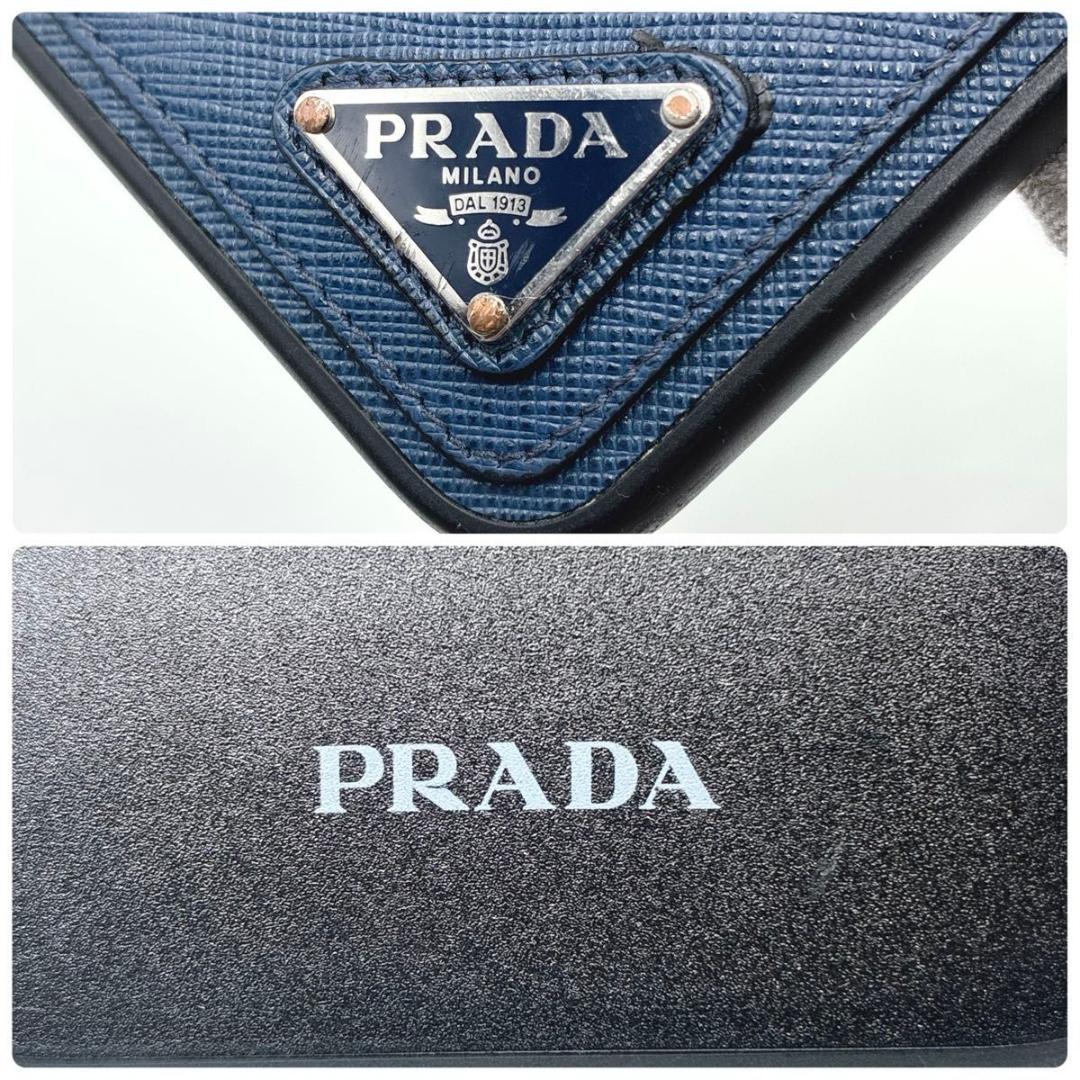 美品 プラダ iPhone14Pro スマホケース サフィアーノレザー 三角ロゴ