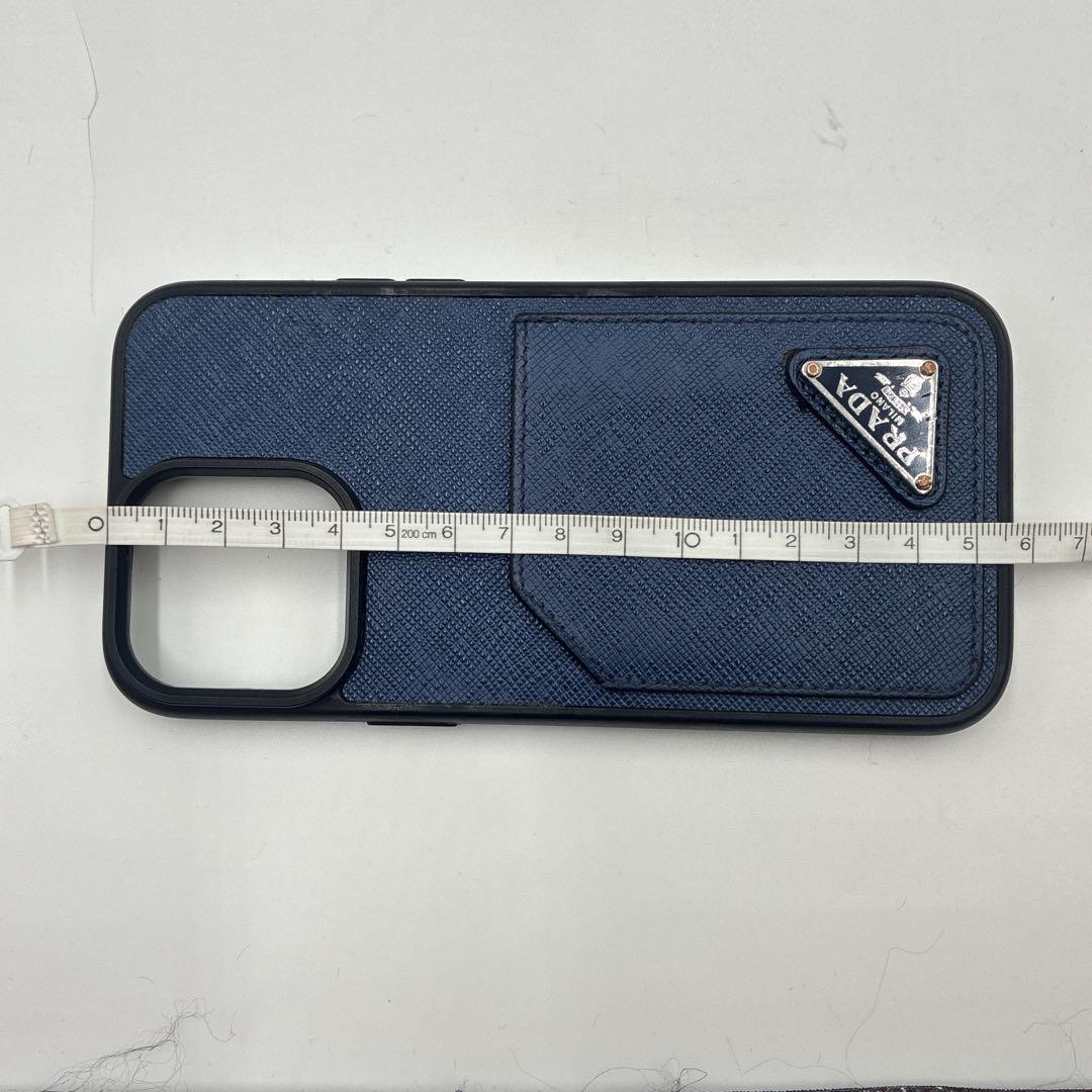 美品 プラダ iPhone14Pro スマホケース サフィアーノレザー 三角ロゴ