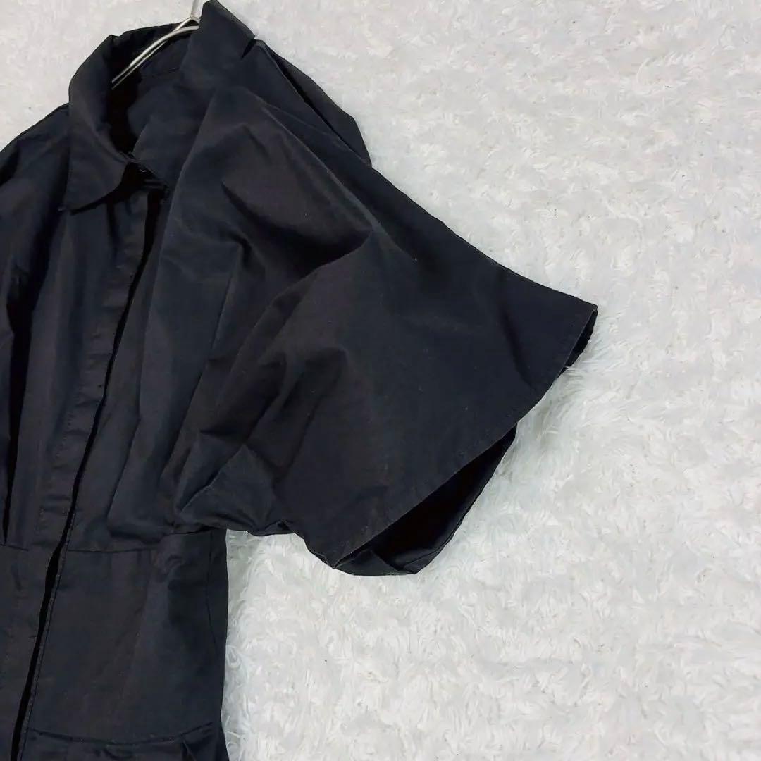 美品✨オブリ シャツワンピース ドルマンスリーブ コットン ブラック 0