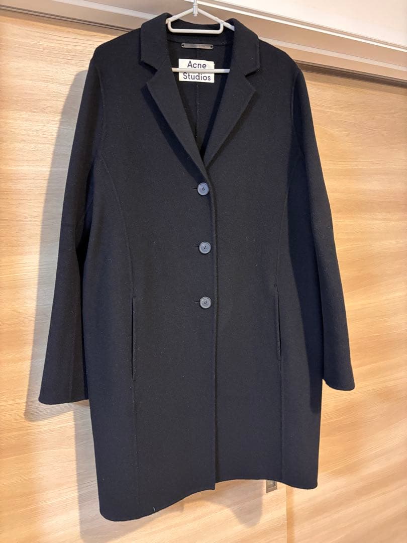 Acne Studios ブラック チェスターコート 36 ウール100% 黒