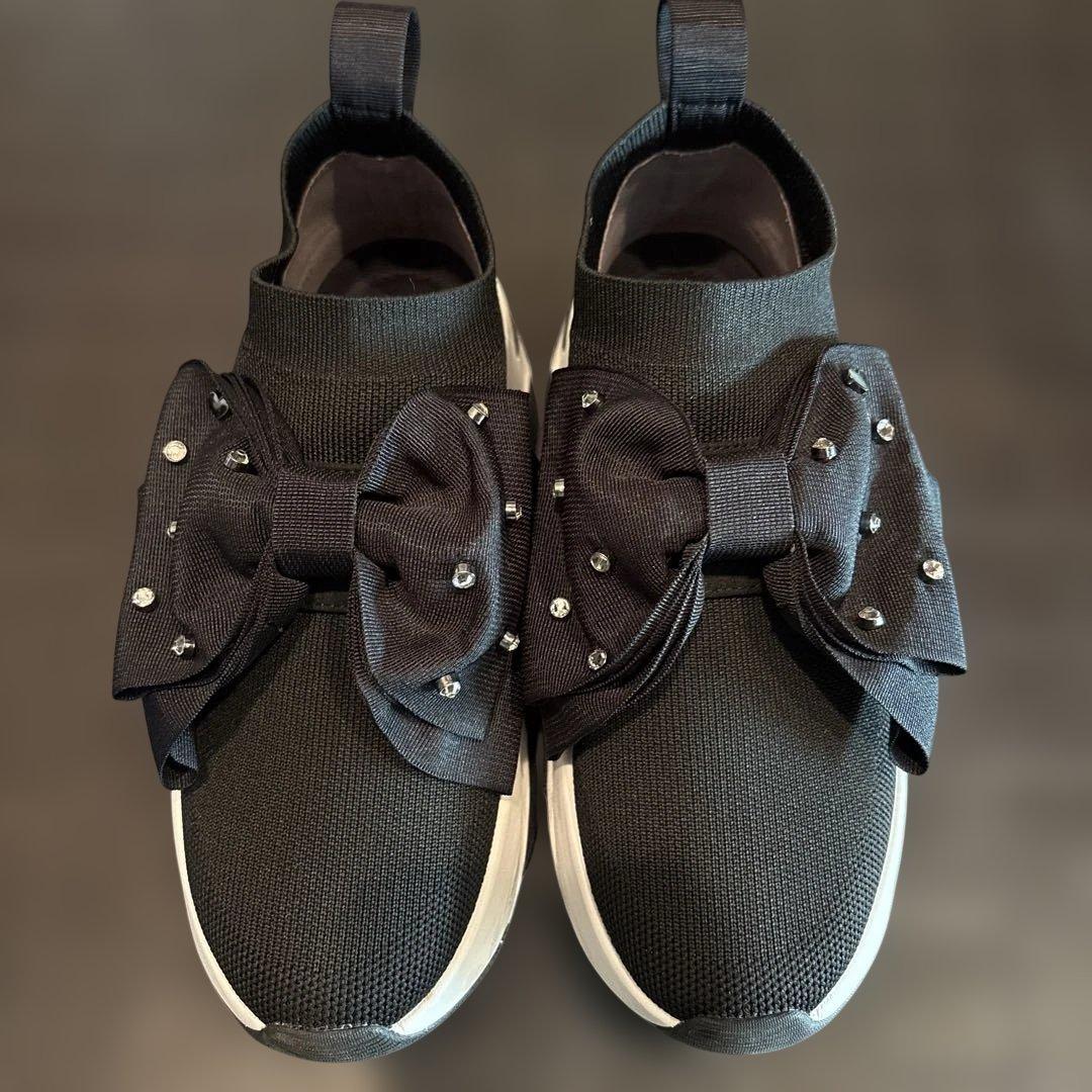 DIANA リボン ニットスニーカー