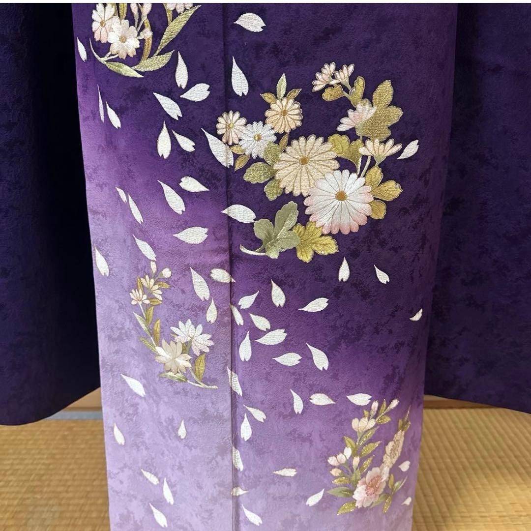 夜桜♡豪華刺繍 振袖フルセット 濃紫 枝垂れ桜 Sサイズ 成人式 小柄な方