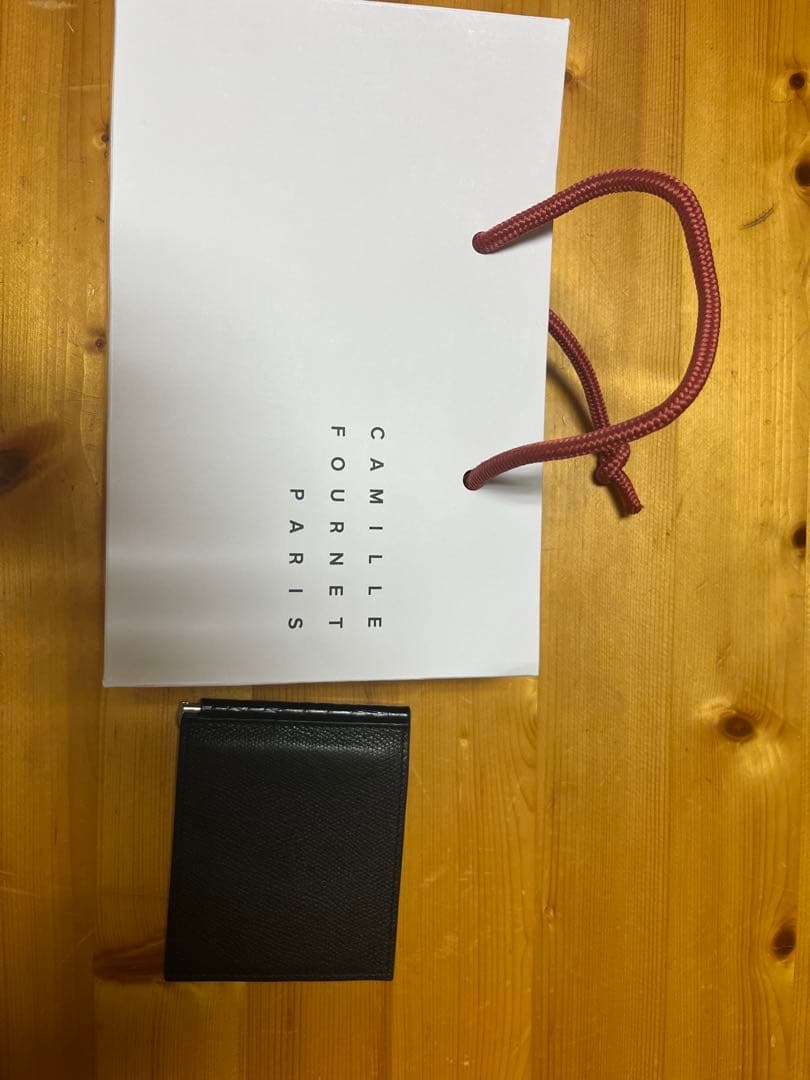 カミーユフォルネ　クロコダイル　マネークリップ　ブラック　ワニ革