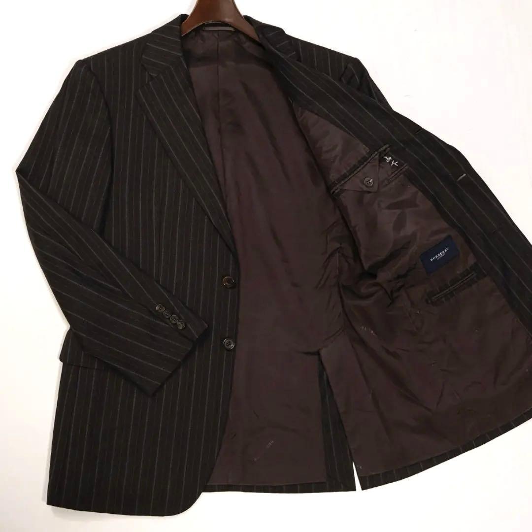 H3457◾️バーバリー　段返り3釦　ストライプスーツ