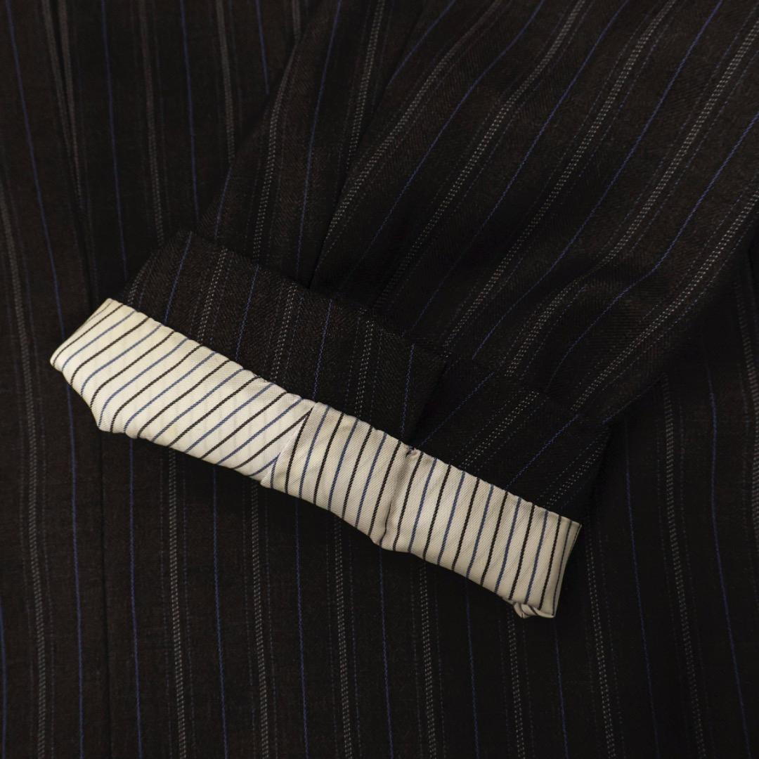 H3457◾️バーバリー　段返り3釦　ストライプスーツ