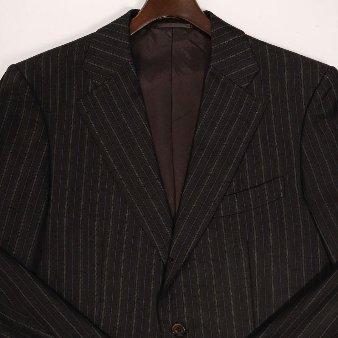 H3457◾️バーバリー　段返り3釦　ストライプスーツ