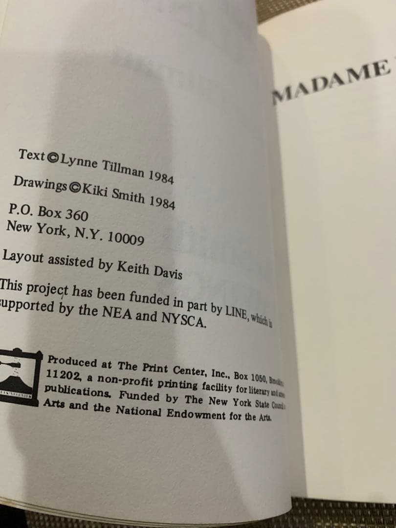 洋書 Lynne Tillman MADAME REALISM Kiki Smith