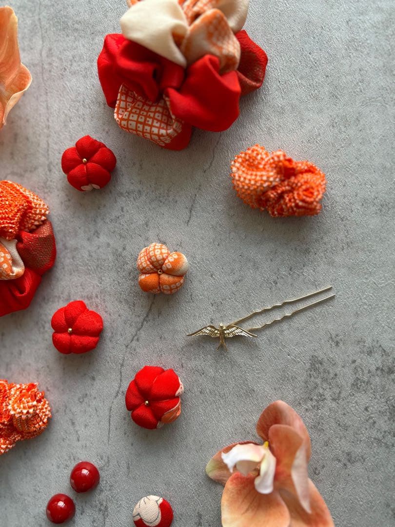 g*2様 七五三　七五三髪飾り　ヘッドドレス　着物髪飾り　リメイク髪飾り　044