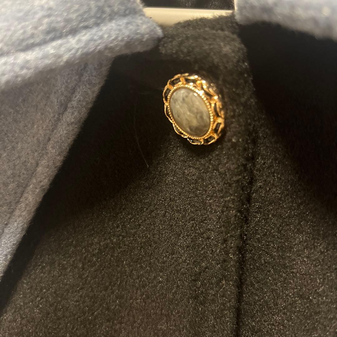 KOUSE バイカラー リボンコート ブラック