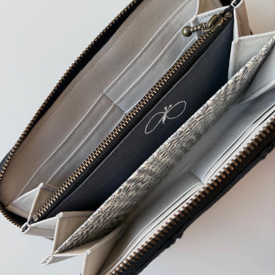 ☆ミナペルホネン☆ラウンドファスナー長財布☆ハンドメイド