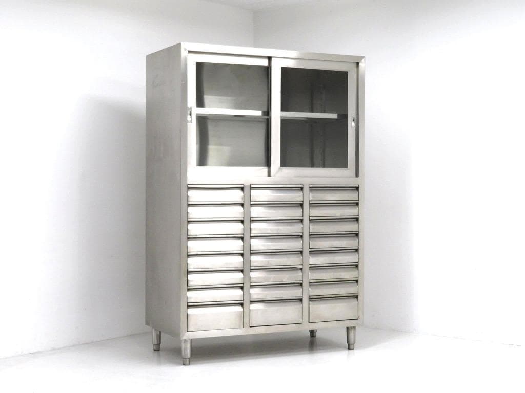 ステンレス　モダン　収納　キャビネット　ドロアー　工具箱　サイドボード