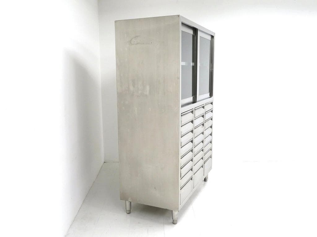 ステンレス　モダン　収納　キャビネット　ドロアー　工具箱　サイドボード