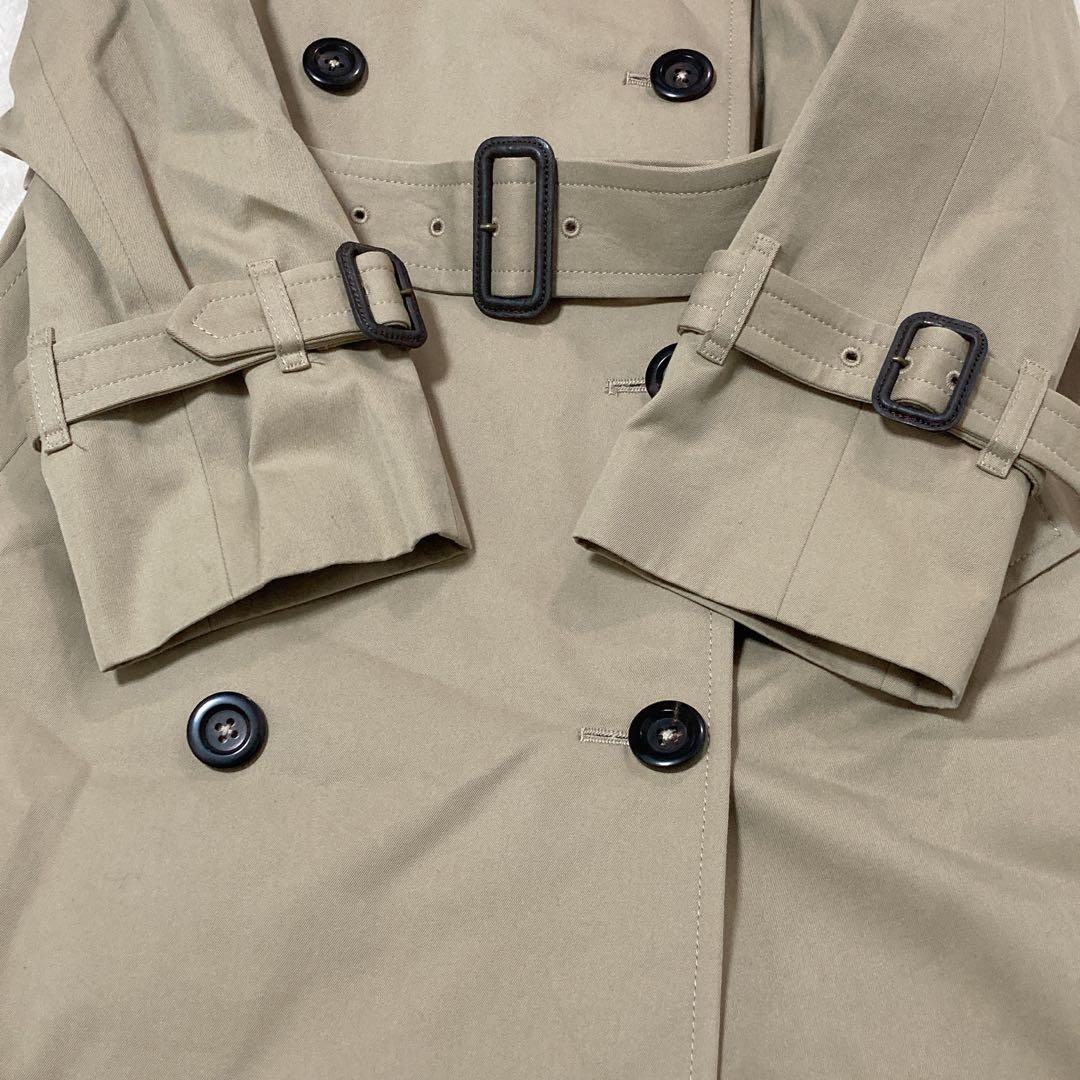 【美品】Drawe ドロワー トレンチコート ダブル ベルト付き 千鳥柄 38