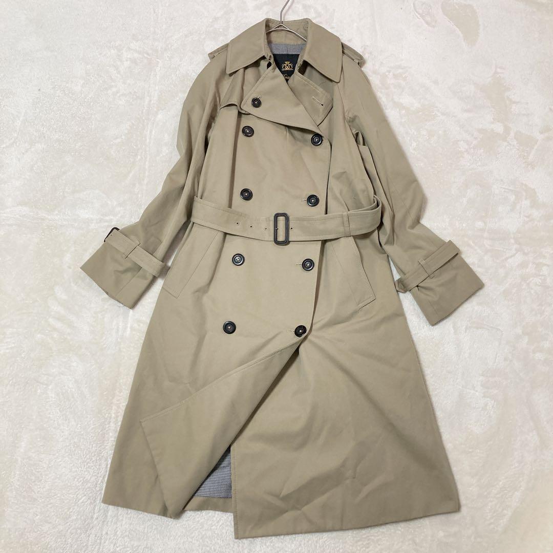 【美品】Drawe ドロワー トレンチコート ダブル ベルト付き 千鳥柄 38