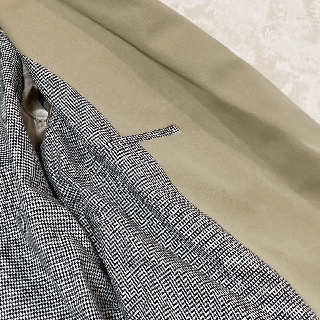 【美品】Drawe ドロワー トレンチコート ダブル ベルト付き 千鳥柄 38