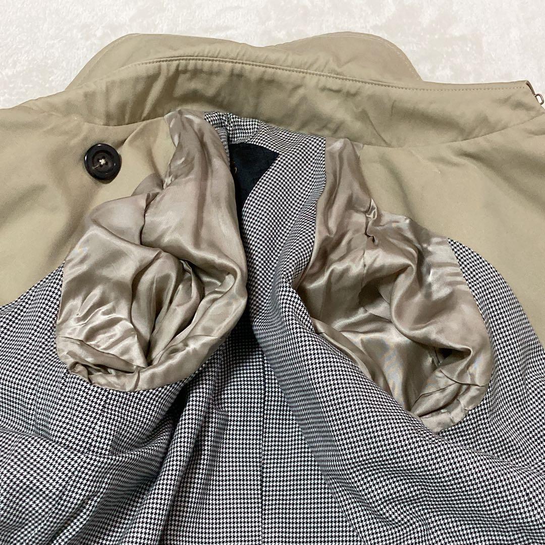 【美品】Drawe ドロワー トレンチコート ダブル ベルト付き 千鳥柄 38
