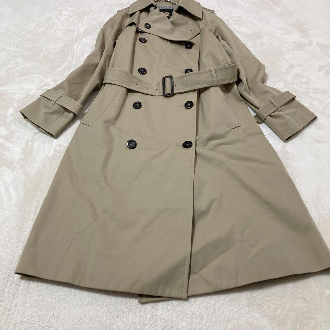 【美品】Drawe ドロワー トレンチコート ダブル ベルト付き 千鳥柄 38