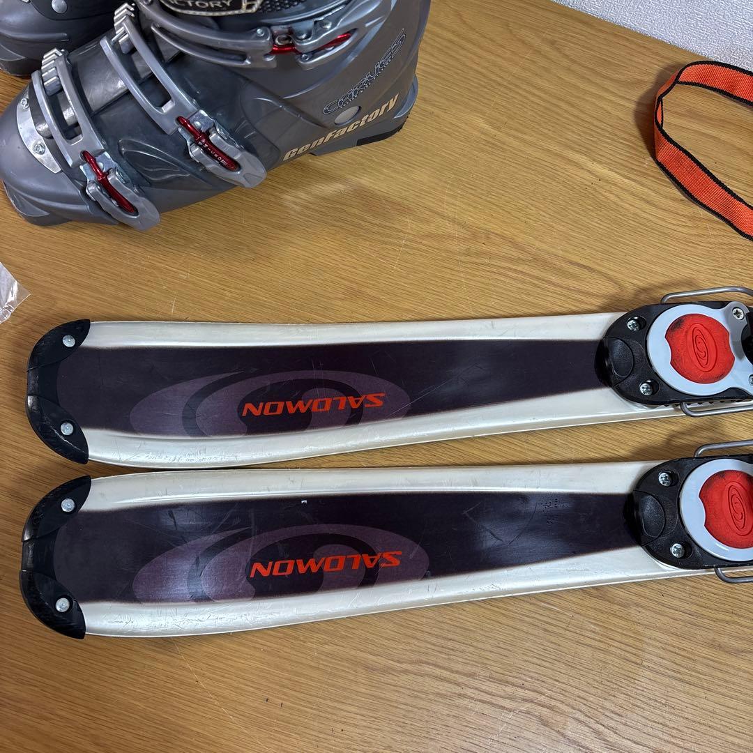 メンズ　ショートスキー　ファンスキーセット　サロモン　26-26.5cmブーツ付