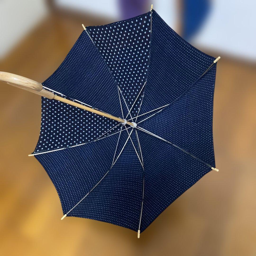 雪ん子、蚊絣リメイク日傘