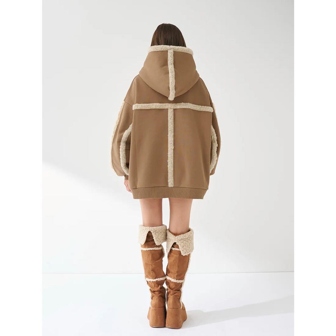 新品タグ付 モカ フリー DDボアスウェットフーディー ダーリッチ