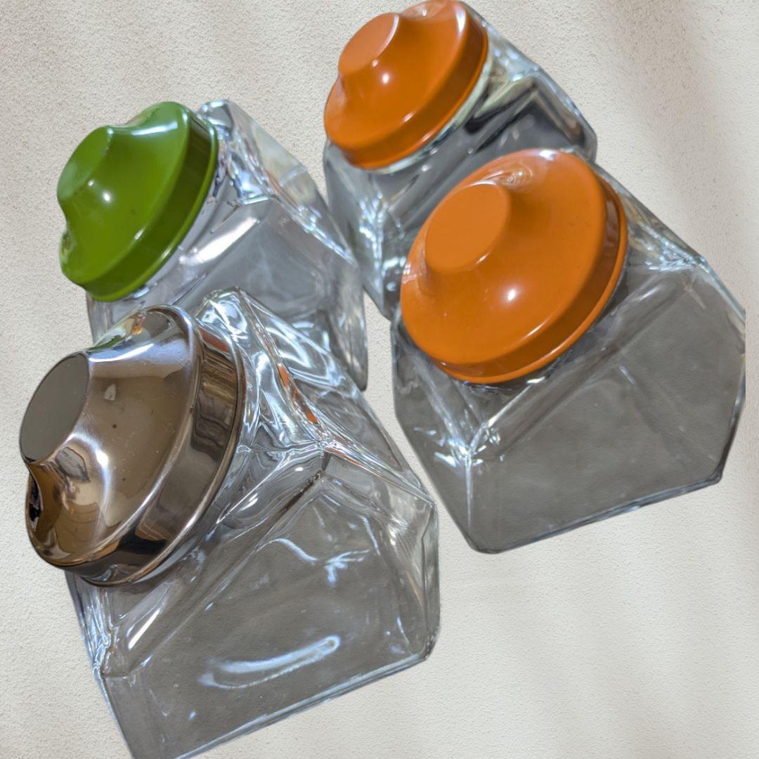 ❲単品購入可☆❳ アンティーク 昭和レトロ ガラス瓶 猫瓶 4個セット