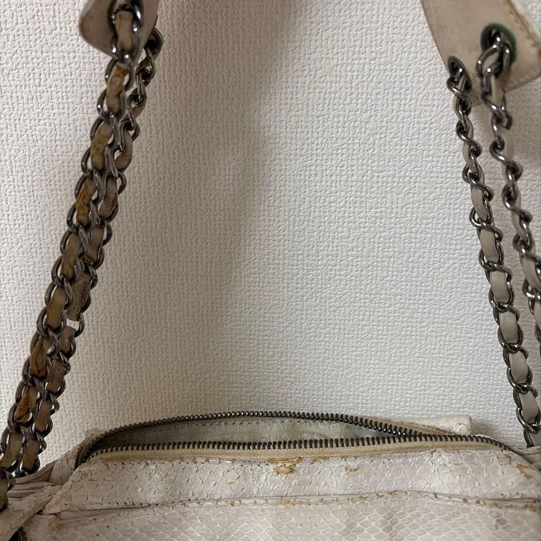 CHANEL ホワイトツイード ショルダーバッグ