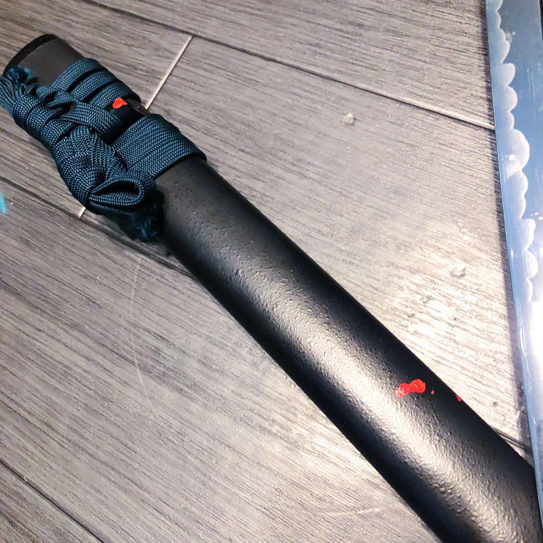 高級模造刀　居合刀　樋入り刀身　緑拵え　太刀　本格模造刀