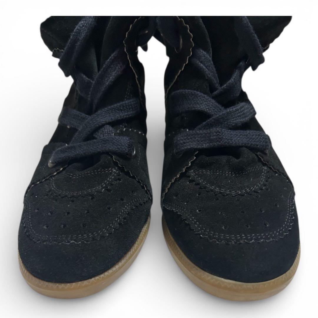 【ISABEL MARANT】黒スエードウェッジヒールスニーカー【美品】24cm